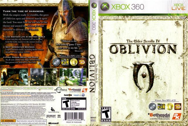 Elder scrolls oblivion xbox360