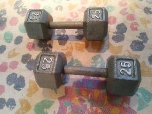 50 lbs dumbell (2x25)