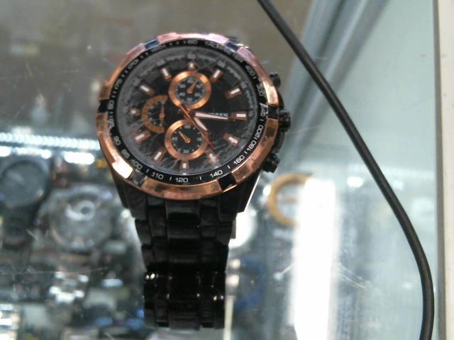 Montre noire et bronze