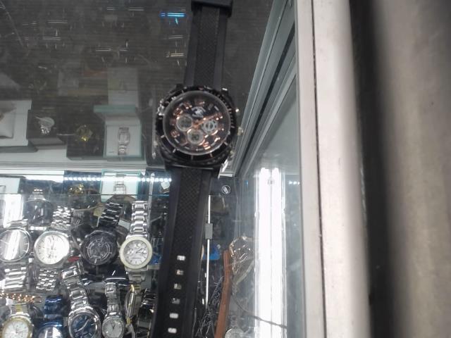 Montre homme brac.cuir noir