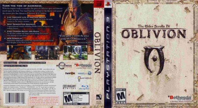 Elder scrolls iv oblivion ps3