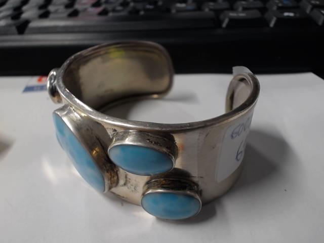 Bracelet+pierre bleue argent