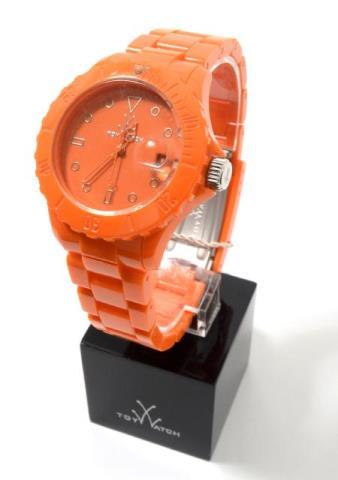 Orange wrist watch