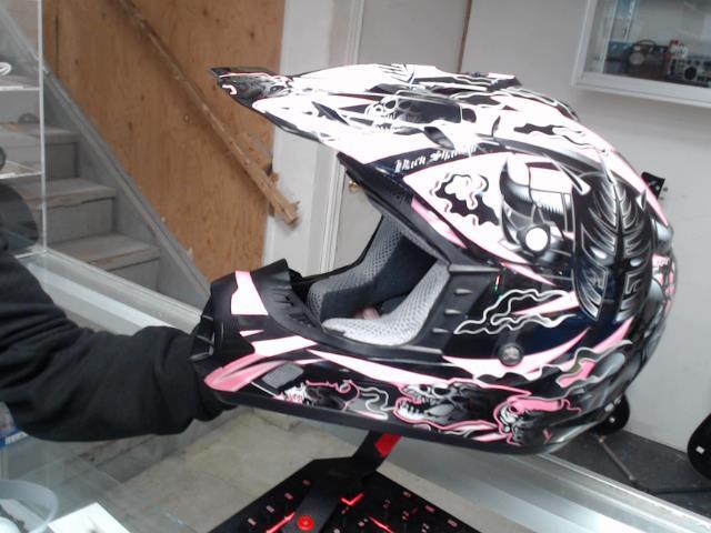 Casque motocross black/pink