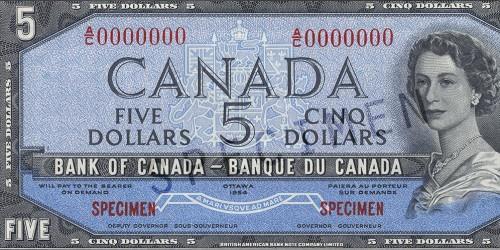 Ancien billet de 5 dollars