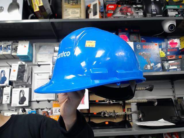 Casque de construction bleu