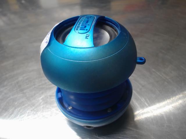 Mini speaker bleu en accordon rond