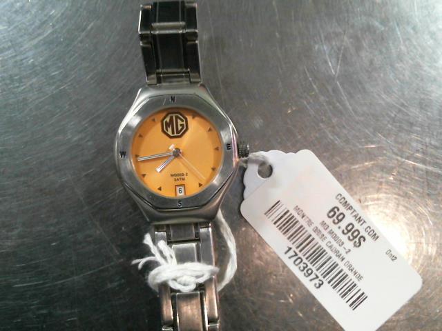 Montre grise cadran orange