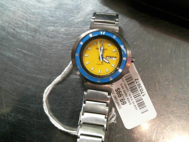 Montre stainl. cadran jaune