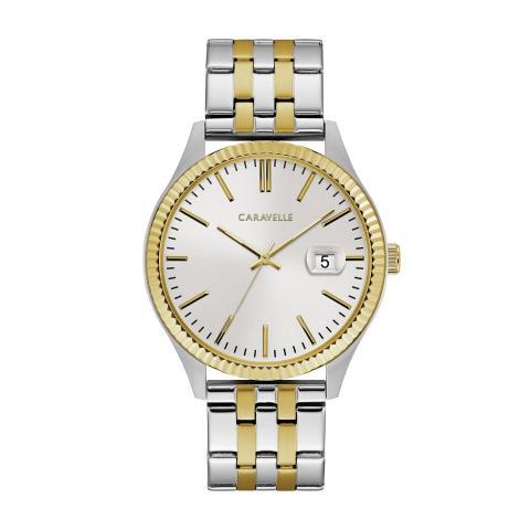 Montre caravelle argent, gold et blanc