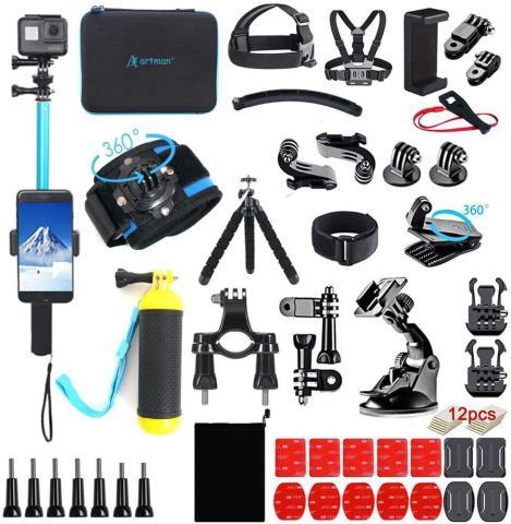 Action camera accessory kit