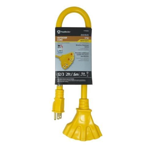 Outdoor 3-way yellow cord plug