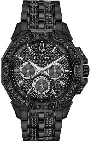 Montre bulova noire 98c134stainless stee