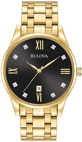 Bulova quartz gold noire bezel