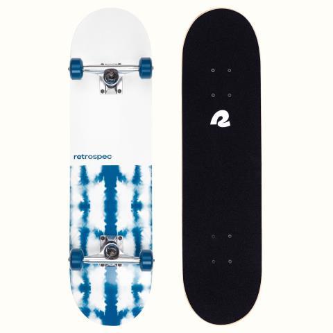 White and blue skateboard