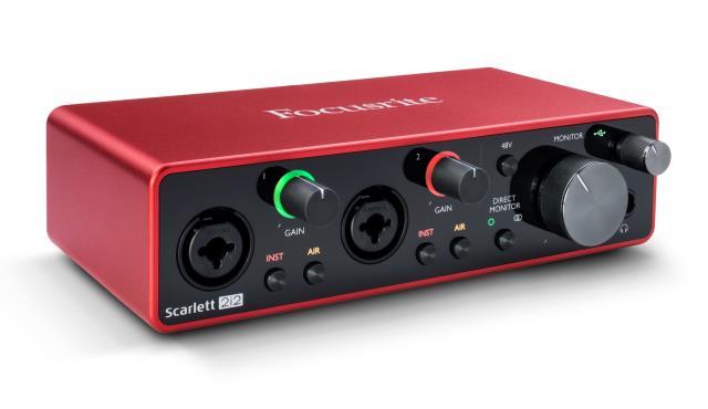 Audio interface dans boite focusrite