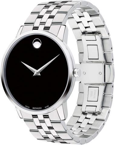 Montre argent fond noir