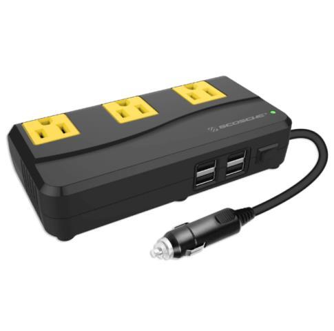 200w portable power inverter 3ac/4usb