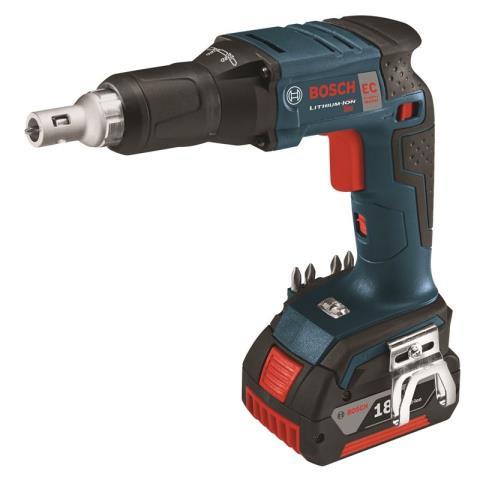 Drywall screwgun with wireless battery