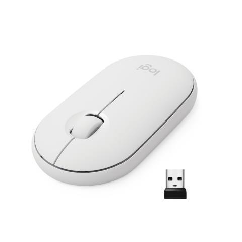 Souris sans fil blan pebble