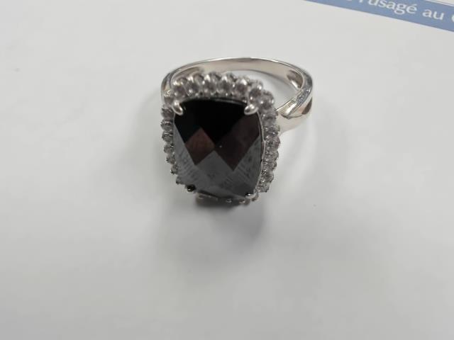 Bague femme argent tocara pierre noir