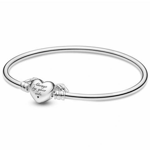 Always by your side winged heart bangle