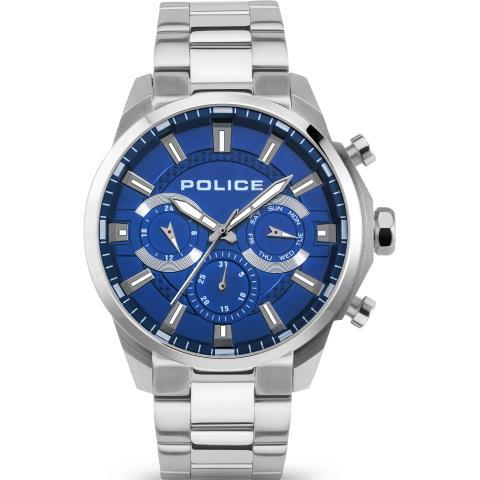 Montre police bleu silver