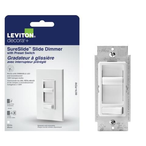 Sureslide dimmer w/preset switch