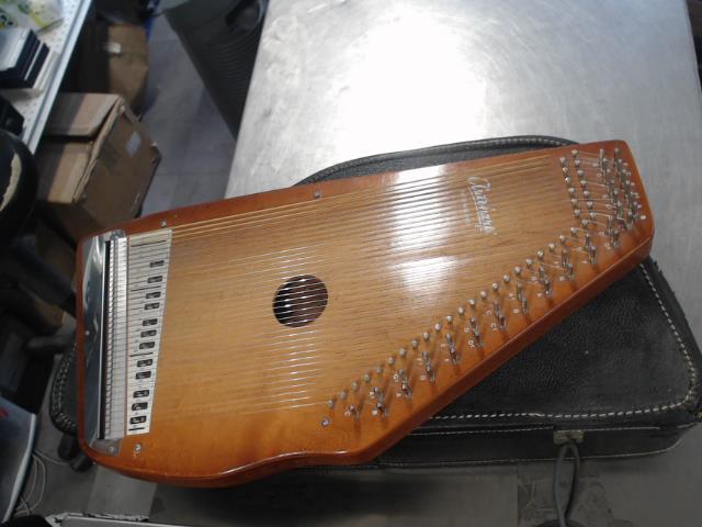 Autoharp in black box, brown