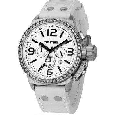 Montre tw steel + cuir blanche