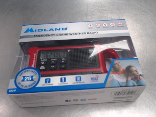 Emergency crank weather radio