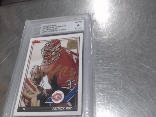 Carte hockey patrick roy signer