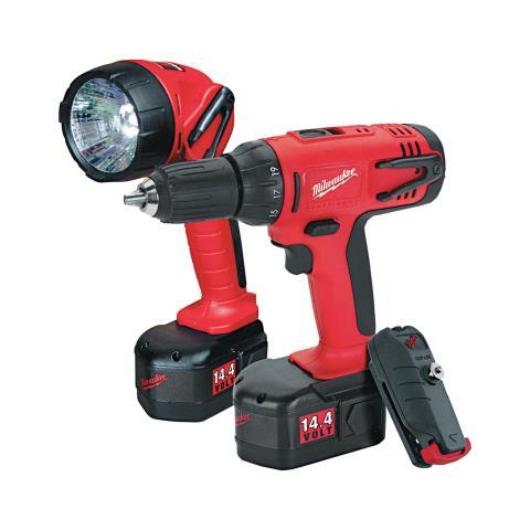 Kit drill+lampe+charg+2batt 14.4v