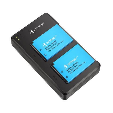 Dual usb chargeable battery for canon