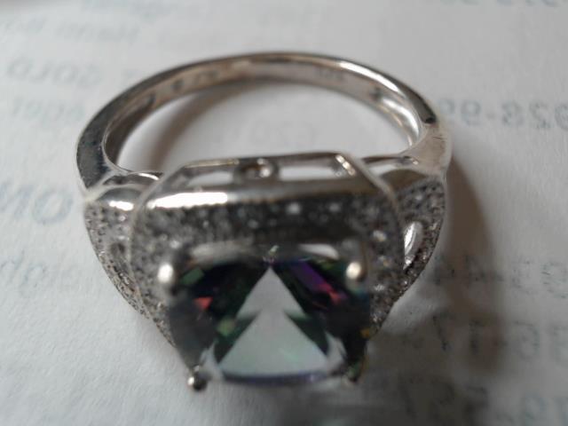 Bague argent pierre de couleur