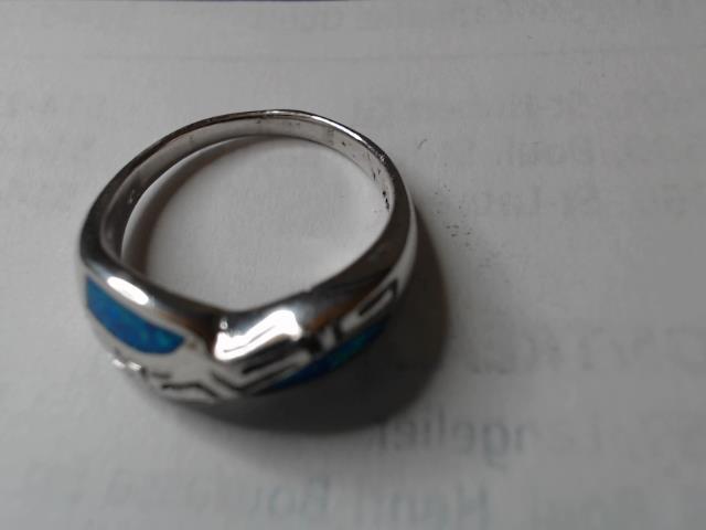 Bague en argent et email style opale