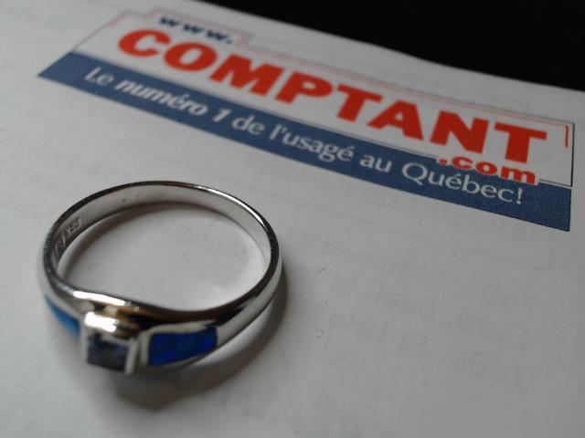 Bague en argent email style oopale