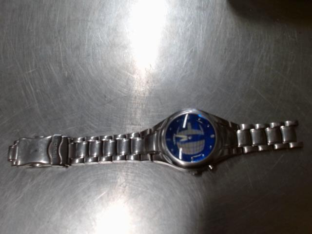 Montre digitale cadran bleu stainless