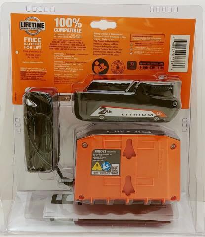 Batterie ridgid new 2ah avec chargeur