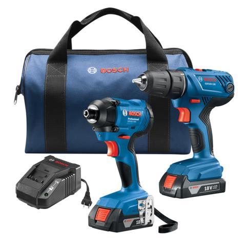 Kit bosch 2 drill+2bat et char