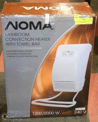 Bathroom convection heater with towel