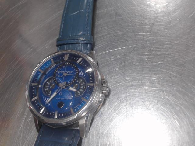 Montre homme bracelet cuir bleu