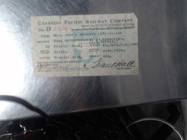 Canadian pacific railway ticket 1934