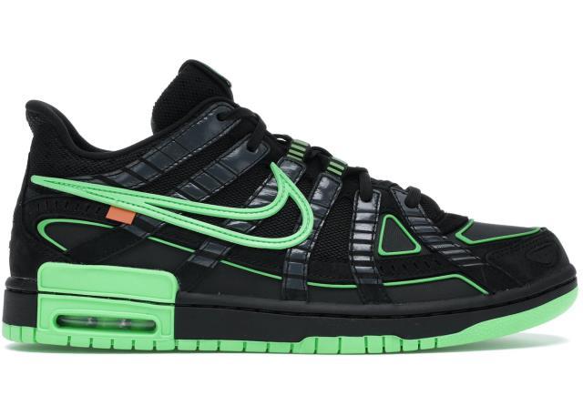 Nike air rubber dunk ow blk green new