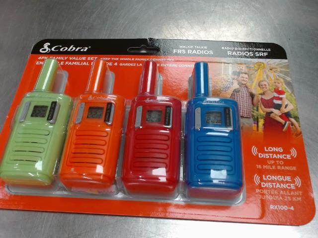 4pack walkie talkie cobra neuf