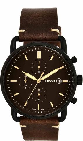 Fossil watch with leather strap