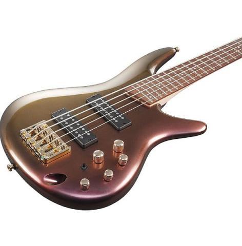 Basse lectrique rose gold chrome 5 cord