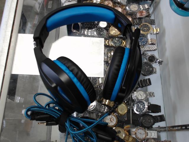 Casque de gaming noir et bleu