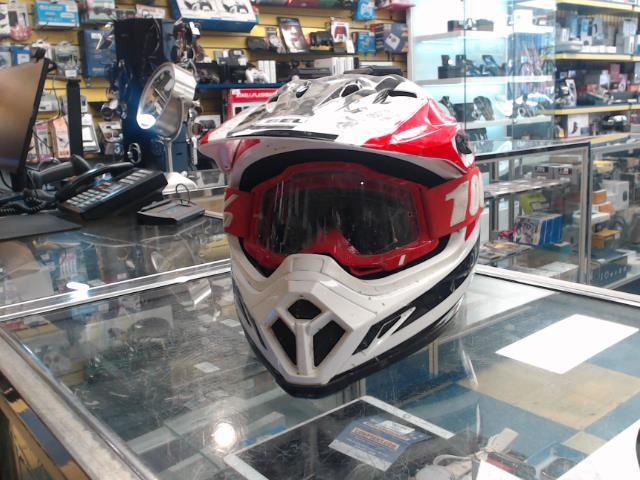 Casque de motocross bell blanc et rouge