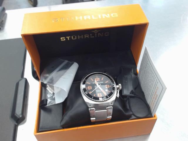 Montre stainless noire/orange +bo